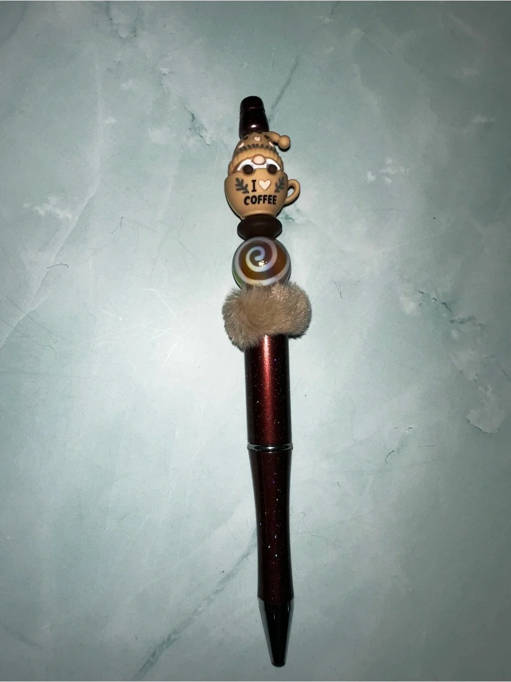 Beige 'I ♥ Coffee' Novelty Pen - Cute Coffee Cup Design